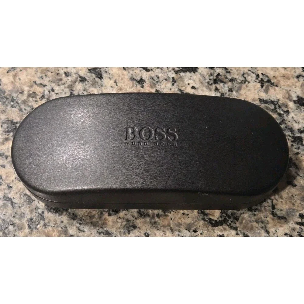 HUGO BOSS Sunglasses/ Eyeglasses Clamshell Case Black w/ Lens Cloth